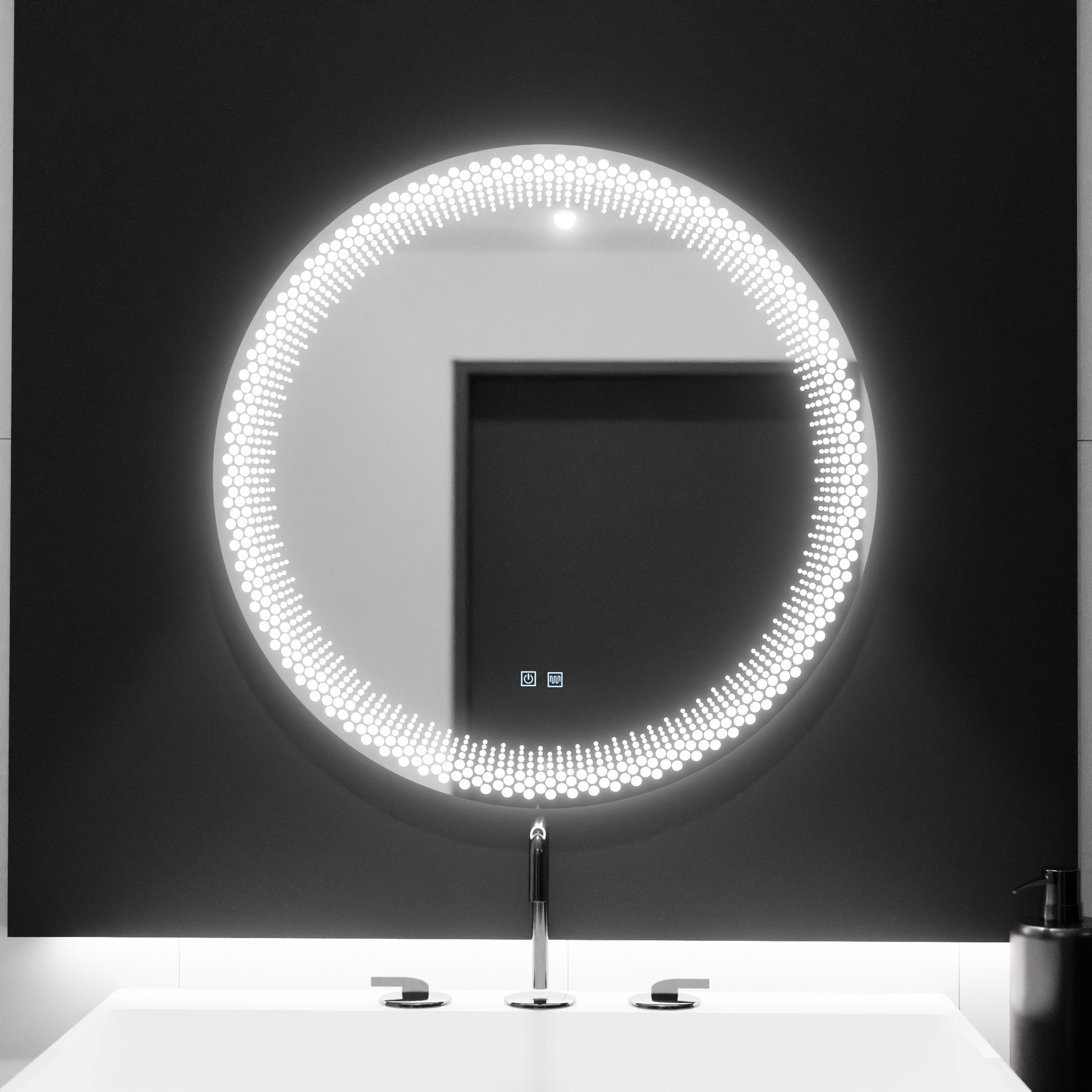 LED кръгло огледало 60 см, Stellaire Touch, система против запотяване, димируеми огледала Korman E Заглавие по подразбиране Alessandro Design