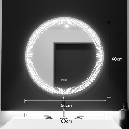 LED кръгло огледало 60 см, Stellaire Touch, система против запотяване, димиране