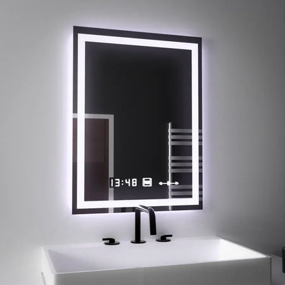 Правоъгълно LED огледало, 45x60 см, Verite MotionGlow Marcello, система за обезпотяване, часовник и термометър, димируеми огледала Marcello Заглавие по подразбиране Alessandro Design