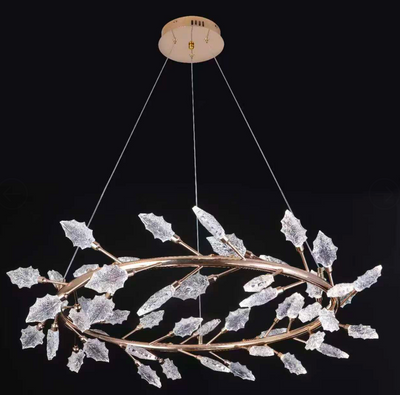 Кристален полилей, LED, Largo, 36W, неутрална светлина, диаметър 60 см, злато, регулируема височина