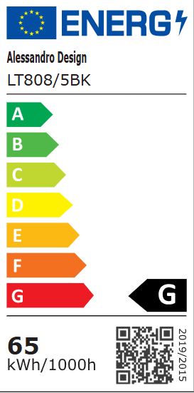 LED полилей с дистанционно управление ZOE 65W, 5 квадрата, студена/топла/неутрална светлина, димируем, черен LED полилей с дистанционно управление Default Title Alessandro Design