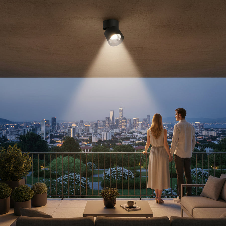 Proiector LED TINNIE, Rotativ, 9W, Lumina Neutra 4000K, Negru