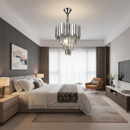 Кристален полилей BLOIS Nobile 5xE14, диаметър 40 см, хром, регулируема височина Кристални полилеи Заглавие по подразбиране Alessandro Design