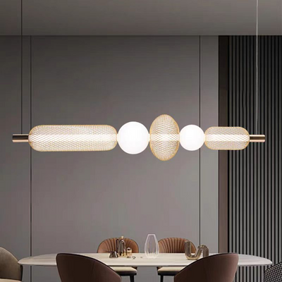 Окачен LED полилей LM551/5GD, 27W, светлина 3000/4000/6000K, златен, регулируема височина