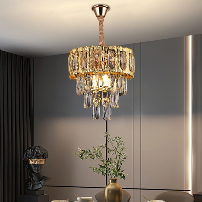 Belvedere Petito 3xe14 Кристален полилей, диаметър 30 ​​см, лъскаво злато, регулируема височина