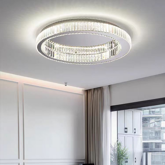 Lustra LED cu telecomanda si cristal VERTUS 31W, 50cm, Cerc, lumina Rece/Calda/Neutra, Dimabila, Crom Lustre LED cu Telecomanda Default Title Alessandro Design