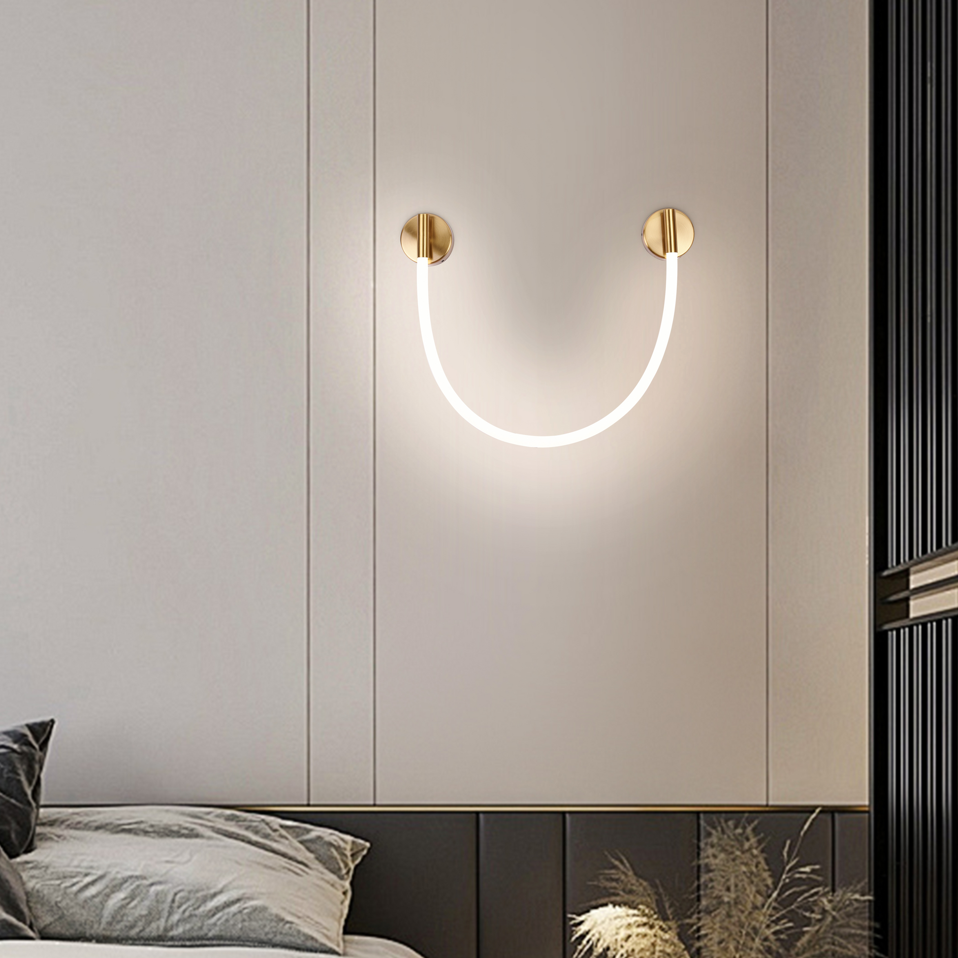 LED стенна лампа, 110 см, 3000K/4000K/6000K, златни вътрешни стенни лампи Заглавие по подразбиране Alessandro Design