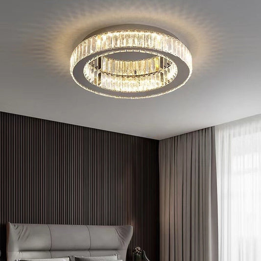 Lustra LED cu telecomanda si cristal VERTUS 18W, 30cm, Cerc, lumina Rece/Calda/Neutra, Dimabila, Crom Lustre LED cu Telecomanda Default Title Alessandro Design
