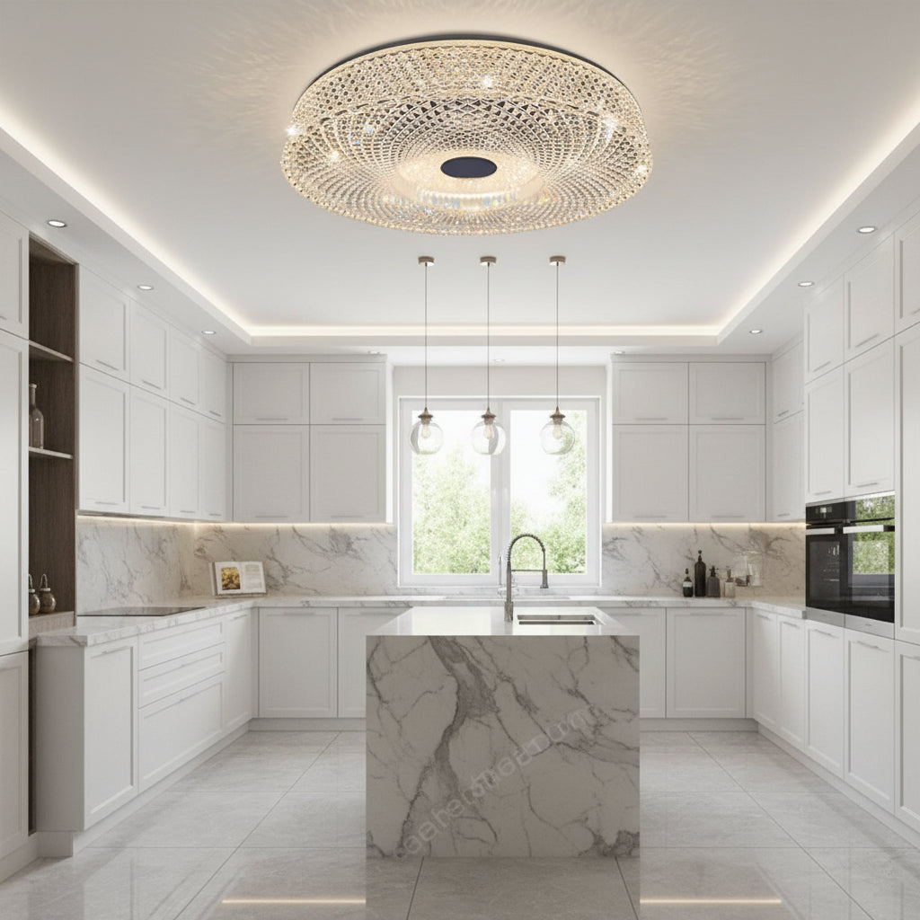 Lustra LED RADIAN Eleganza, 38.9W, Diametru 48.5 cm, Lumina Calda/Neutra/Rece, Alb Lustra LED Default Title Alessandro Design