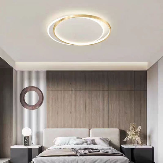 LED полилей с дистанционно управление SOLARA 51W, 2 кръга, студена/топла/неутрална светлина, димиране, златисто-бели LED полилеи с дистанционно управление Заглавие по подразбиране Alessandro Design