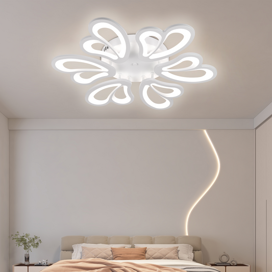 LED полилей с дистанционно управление BLOSSOM 78W, 6 венчелистчета, диаметър 60 см, студена/топла/неутрална светлина, димиране, бял LED полилей с дистанционно управление Default Title Alessandro Design