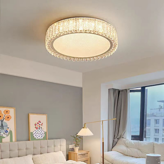 Lustra LED cu telecomanda si cristal LLC152/500CH 59W, 50cm, Cerc, lumina Rece/Calda/Neutra, Dimabila, Crom Lucios Lustre LED cu Telecomanda Default Title Alessandro Design