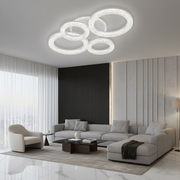 Linnea LED полилей с дистанционно управление, 74W, 3000K/4000K/6000K, димируем, бял, Crystals LED полилей с дистанционно управление Заглавие по подразбиране Alessandro Design