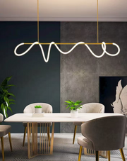 LED полилей DIVINO Gold 96W с гъвкава силиконова тръба, 96W, 150cm - Регулируема светлина 3000K/4000K/6000K Модерни полилеи Заглавие по подразбиране Alessandro Design