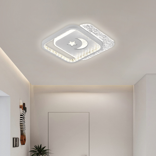 LED полилей PERU 38W, 2 квадрата, студена/топла/неутрална светлина, бели LED полилеи Заглавие по подразбиране Alessandro Design