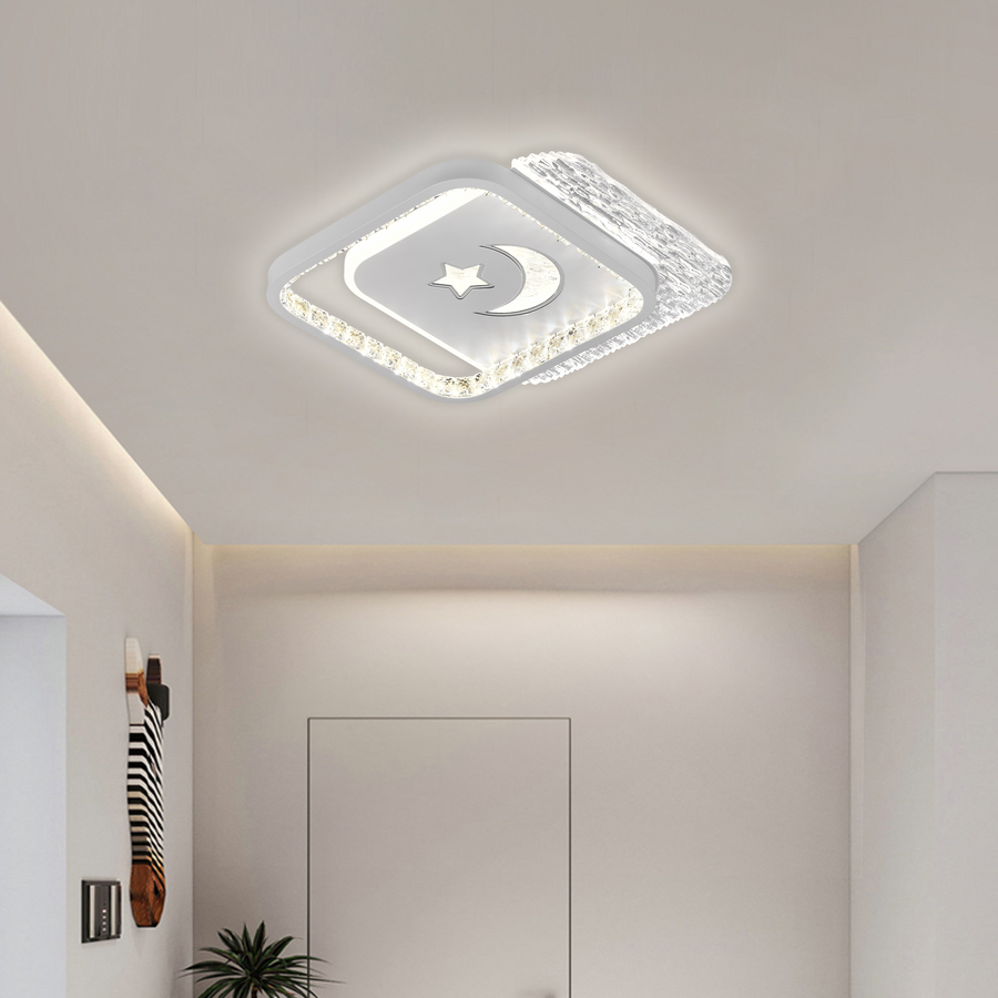 LED полилей PERU 38W, 2 квадрата, студена/топла/неутрална светлина, бели LED полилеи Заглавие по подразбиране Alessandro Design