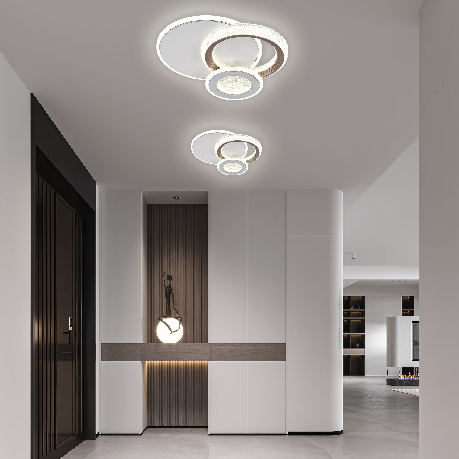 LED полилей NYXORA 44W, 3 кръга, студена/топла/неутрална светлина, бели LED полилеи Заглавие по подразбиране Alessandro Design
