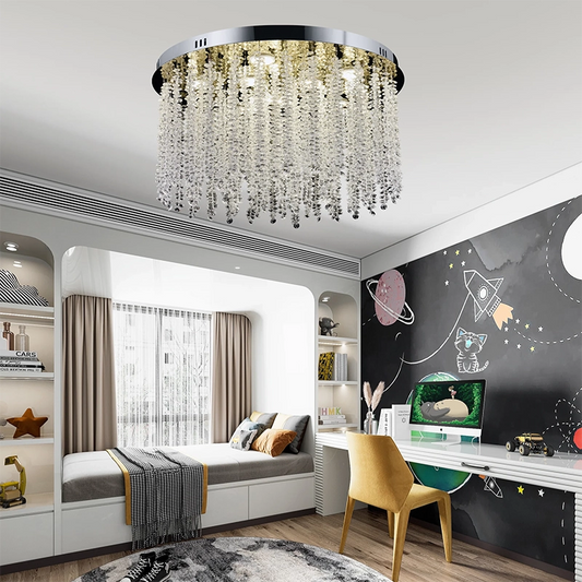 Кристален LED полилей LLC215/400WH кръгъл, 22W, студена/топла/неутрална светлина, кристал, злато