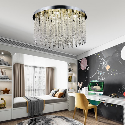 Кристален LED полилей LLC215/550WH кръгъл, 29W, студена/топла/неутрална светлина, кристал, злато