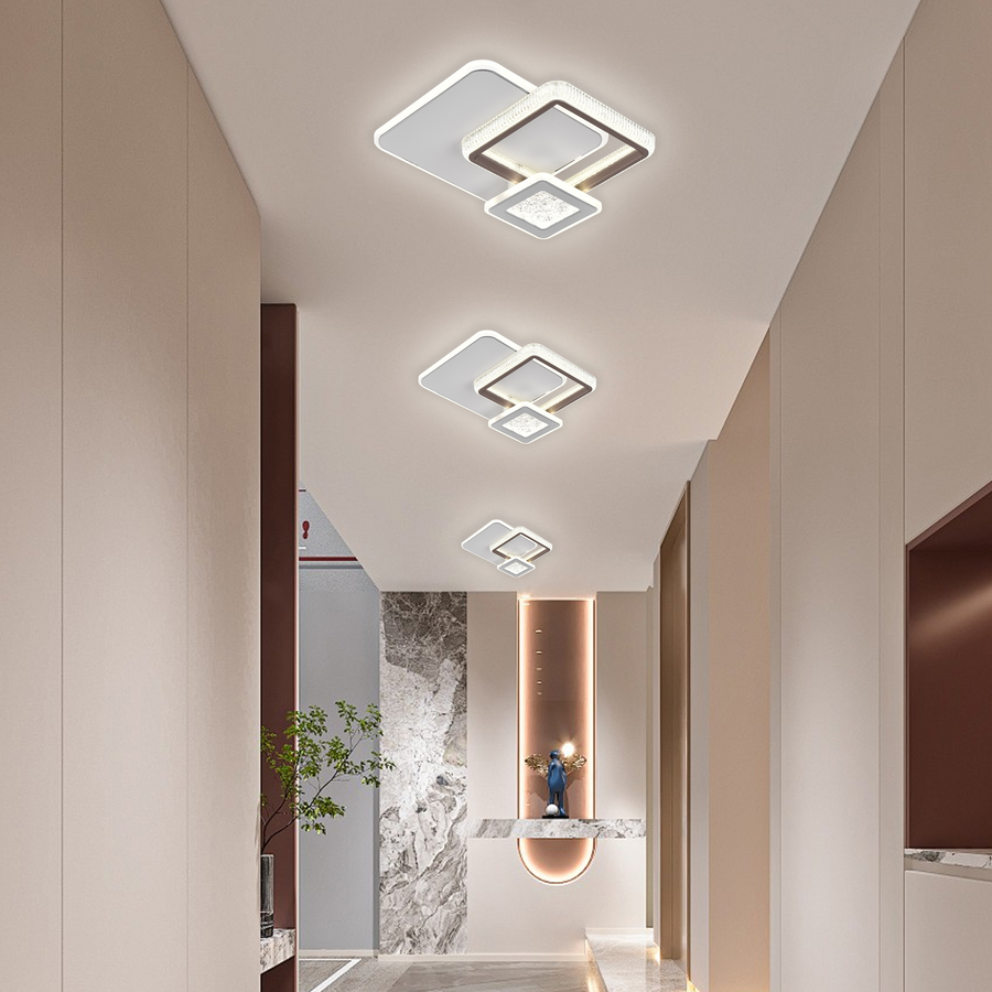 LED полилей NYXORA 51W, 3 квадрата, студена/топла/неутрална светлина, бели LED полилеи Заглавие по подразбиране Alessandro Design