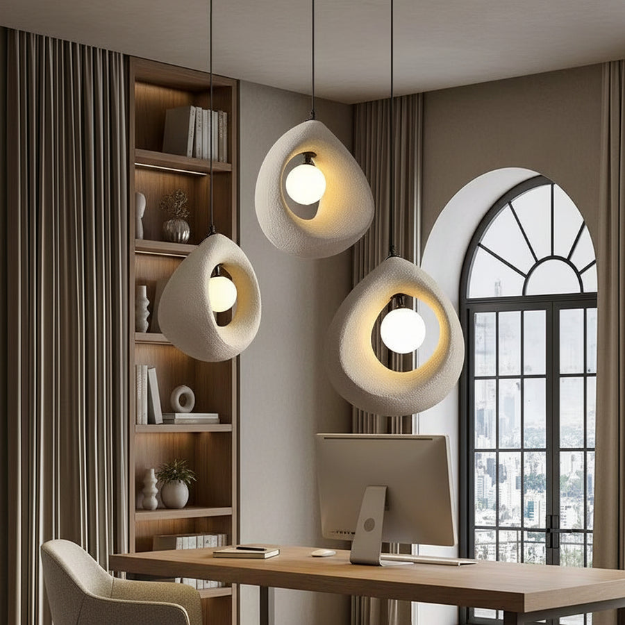 Lustra Moderna FOAMER, 35 cm, Suspendata, 1 X E27, Alb, Metal si Spuma, Inaltime Reglabila Lustre Moderne Default Title Alessandro Design