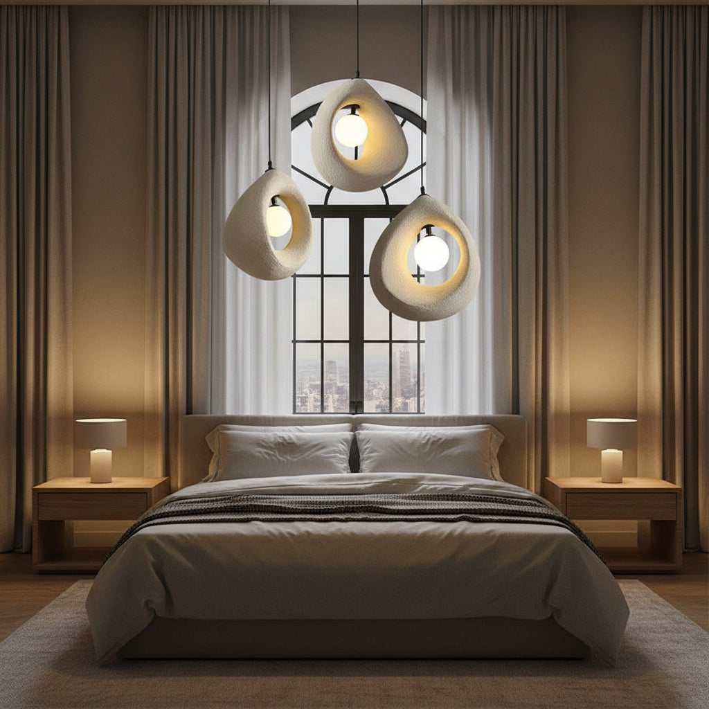 Lustra Moderna FOAMER, 35 cm, Suspendata, 1 X E27, Alb, Metal si Spuma, Inaltime Reglabila Lustre Moderne Default Title Alessandro Design