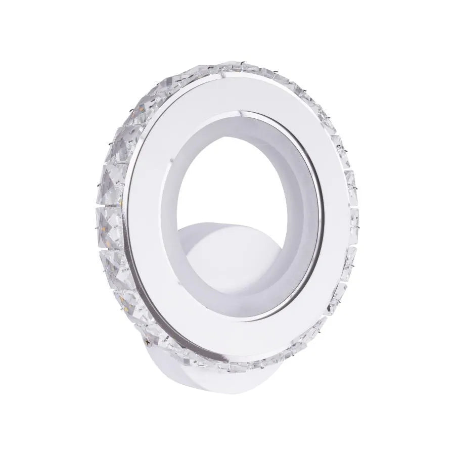Borandis LED стенна лампа 16W, бяла с хром, акрил и кристал, студена/топла/неутрална светлина Вътрешни стенни лампи Заглавие по подразбиране Alessandro Design