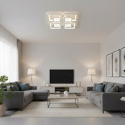 LED полилей с дистанционно управление SUSAN 96W, 4 квадрата, студена/топла/неутрална светлина, димируем, бял LED полилей с дистанционно управление Заглавие по подразбиране Alessandro Design