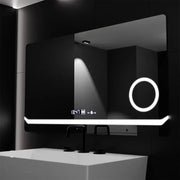 Правоъгълно LED огледало, 80x60 см, дефиниция MotionGlow Marcello, система за обезпотяване, часовник и термометър, козметична лупа, димируеми огледала Marcello Заглавие по подразбиране Alessandro Design