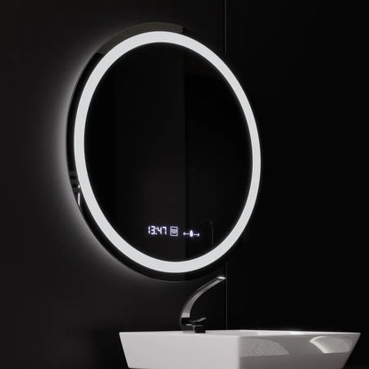 Кръгло LED огледало, диаметър 50 см, Celeste MotionGlow Marcello, система за обезпотяване, часовник и термометър, димиране, топла неутрална студена светлина 3000K/4000K/6000K Marcello огледала Заглавие по подразбиране Alessandro Design