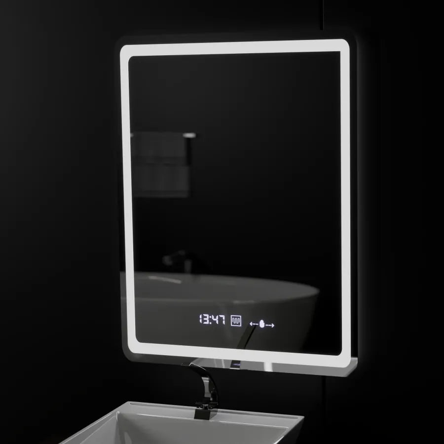 Правоъгълно LED огледало, 60x80 см, сензор Wizz MotionGlow Marcello, система за обезпотяване, часовник и термометър, огледала Dimabila Marcello Заглавие по подразбиране Alessandro Design