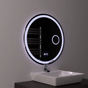 LED кръгло огледало 70 см, Touch Luxor, система против запотяване, димируемо огледало за баня с LED и противозамъгляващо заглавие по подразбиране Alessandro Design