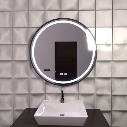 LED кръгло огледало 60 см, Lucea Touch, система против запотяване, димируемо огледало за баня с LED и противозамъгляване Заглавие по подразбиране Alessandro Design