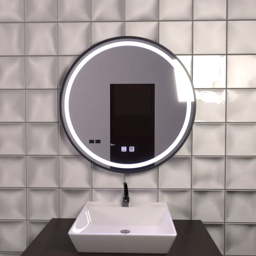 LED кръгло огледало 60 см, Lucea Touch, система против запотяване, димируемо огледало за баня с LED и противозамъгляване Заглавие по подразбиране Alessandro Design