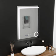 Правоъгълно LED огледало, 60x80 см, Precision MotionGlow Marcello, система за обезпотяване, часовник и термометър, козметична лупа, димируеми огледала Marcello Заглавие по подразбиране Alessandro Design
