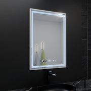 Правоъгълно LED огледало, 60x80 см, Verite Imperial Silver Motion Glow Marcello, система против мъгла, часовник и термометър, димируеми огледала Marcello Заглавие по подразбиране Alessandro Design