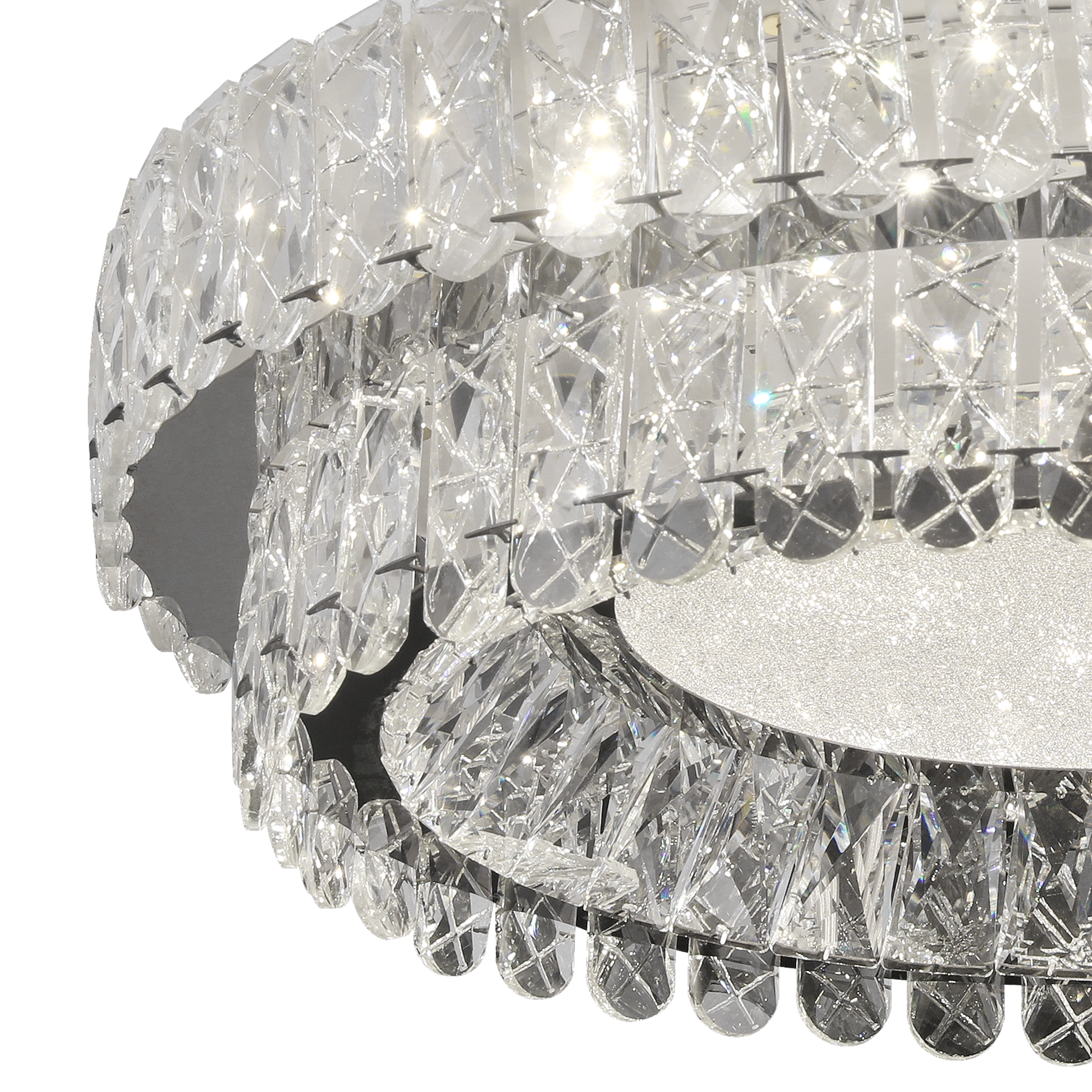 Lustra LED cu Telecomanda, LLC153/500CH, Cristal si Metal, 59W, 1 Cerc, Dimabila, Inaltime Reglabila, Lumina Rece/Calda/Neutra, Iluminat Luxos Lustre LED cu Telecomanda Default Title Alessandro Design