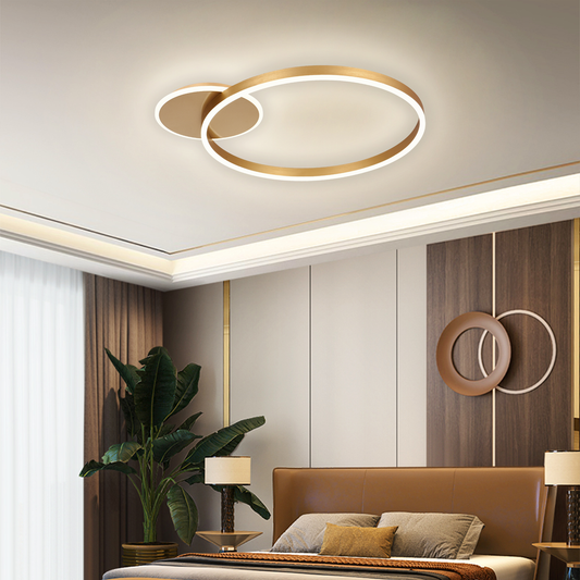 Lustra LED cu telecomanda RINOVA 34W, lumina Rece/Calda/Neutra, Dimabila, Auriu Lucios Lustre LED cu Telecomanda Default Title Alessandro Design