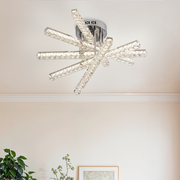 LED полилей с дистанционно управление LUELLA 79W 5 елемента, линейна, студена/топла/неутрална светлина, димируема, сребърен кристален LED полилей Заглавие по подразбиране Alessandro Design