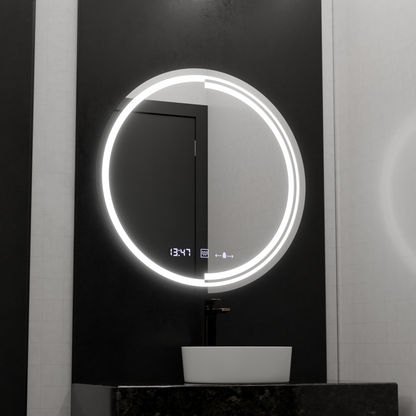 LED кръгло огледало, 60 см, сензор MotionGlow Consuel Marcello, система за обезпотяване, часовник и термометър, димируеми огледала Marcello Заглавие по подразбиране Alessandro Design
