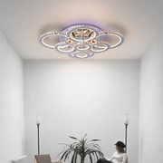 LED полилей с дистанционно управление и кристален LIA RGB 182W, 8 кръга, студена/топла/неутрална светлина, възможност за димиране, лъскаво бял хром Кристални LED полилеи Заглавие по подразбиране Alessandro Design