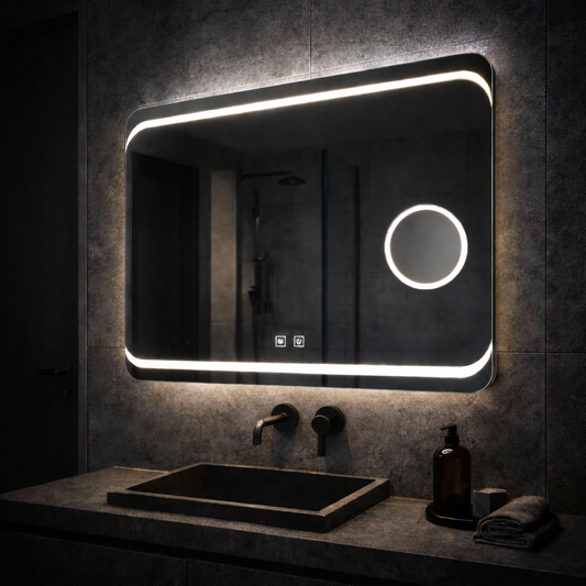 Правоъгълно LED огледало, 80x60cm, Stella Touch, система против запотяване Огледала Korman E Заглавие по подразбиране Alessandro Design