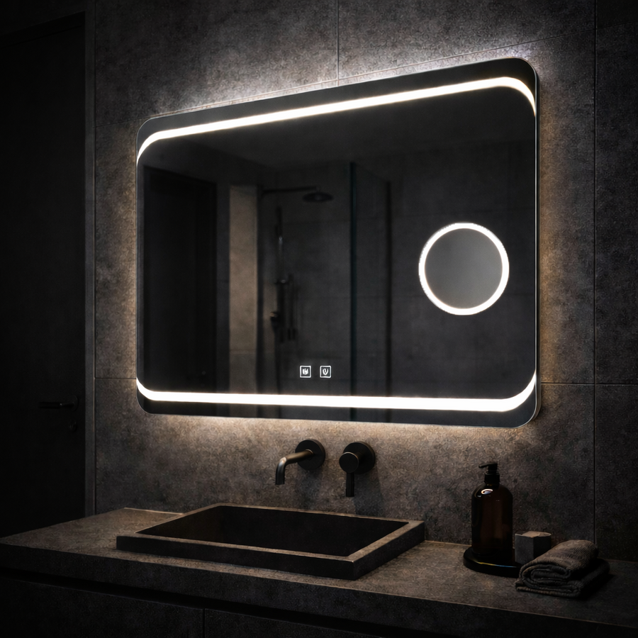 Правоъгълно LED огледало, 80x60cm, Stella Touch, система против запотяване Огледала Korman E Заглавие по подразбиране Alessandro Design