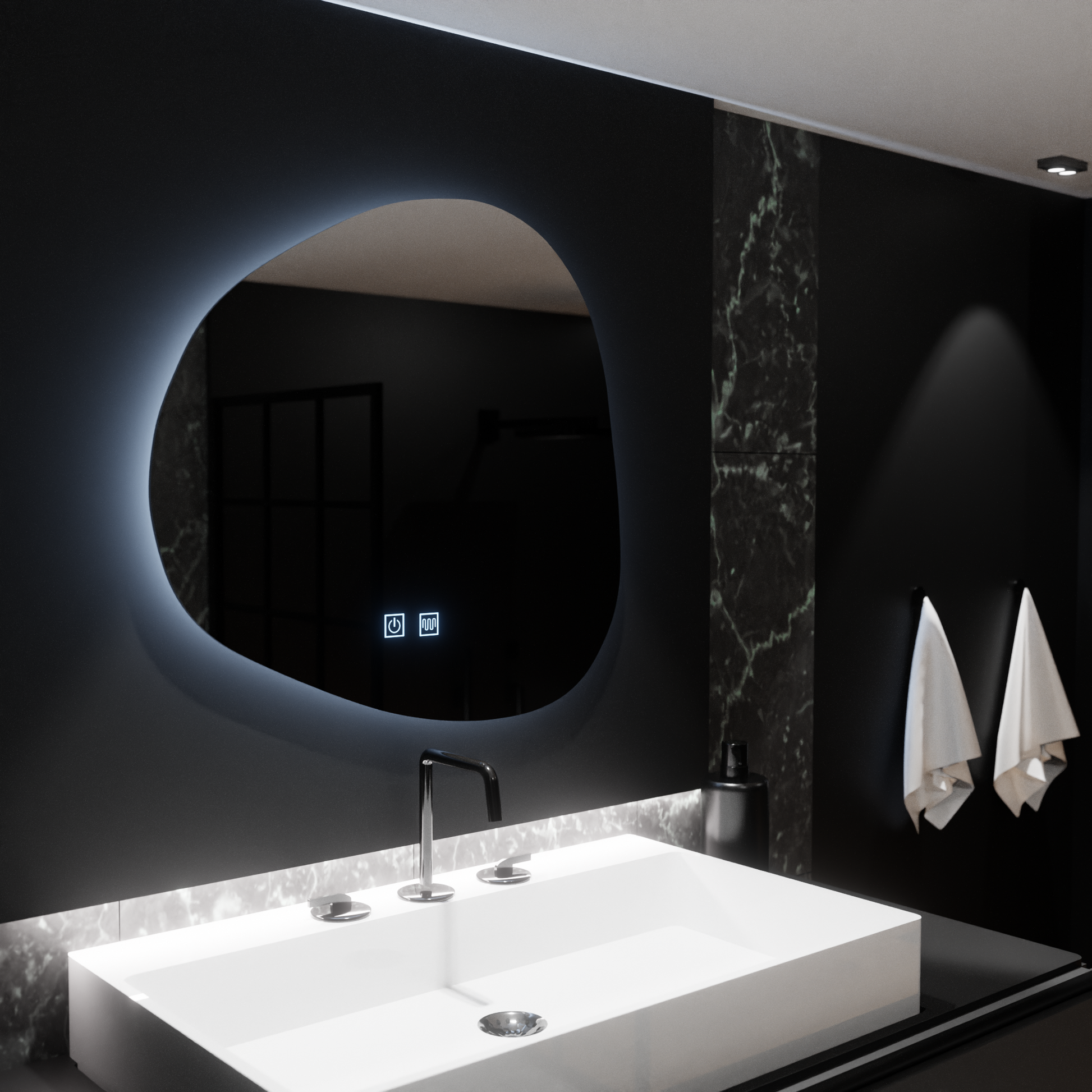 Органично LED огледало 60x60 см, Duna Touch, система против запотяване, димируеми огледала Korman E Заглавие по подразбиране Alessandro Design