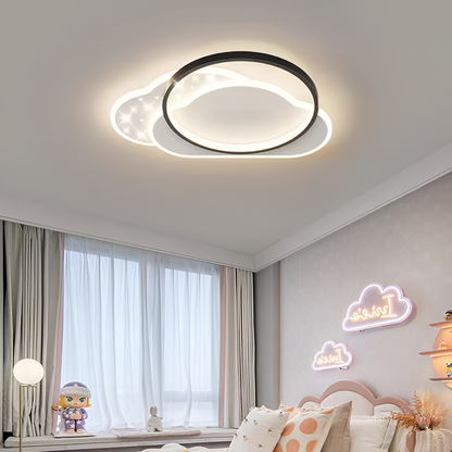 LED полилей с дистанционно управление NUVIA 71W, Облак, Студена/Топла/Неутрална светлина, Димируем, Черен LED полилей с дистанционно управление Заглавие по подразбиране Alessandro Design