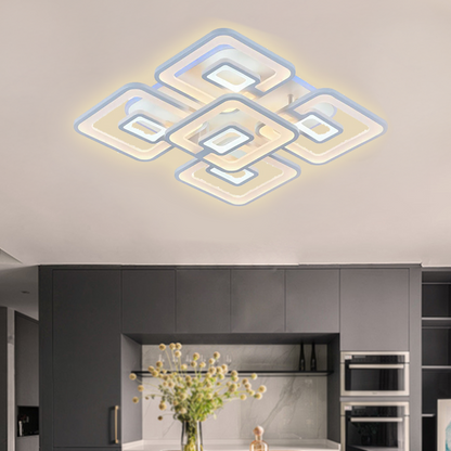 LED полилей с дистанционно управление FELIX 119W, 5 квадрата, студена/топла/неутрална светлина, димируем, бял LED полилей с дистанционно управление Default Title Alessandro Design