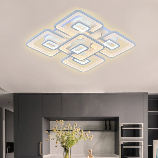 LED полилей с дистанционно управление FELIX 119W, 5 квадрата, студена/топла/неутрална светлина, димируем, бял LED полилей с дистанционно управление Default Title Alessandro Design