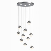 Висящ LED полилей с дистанционно управление JEREMIAS 132W, 10 елемента, студена/топла/неутрална светлина, димиране, сребро Modern Chandeliers Default Title Alessandro Design