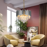 Кристален полилей BLOIS Eleganza 8xE14, диаметър 50 см, сребро, регулируема височина Кристални полилеи Заглавие по подразбиране Alessandro Design