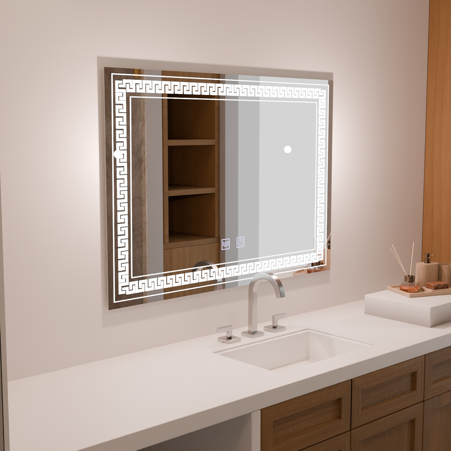 Правоъгълно LED огледало 80x60 Touch Volta Система против запотяване Огледала Korman E Заглавие по подразбиране Alessandro Design